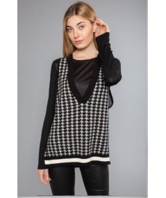 GILET PIED DE POULE